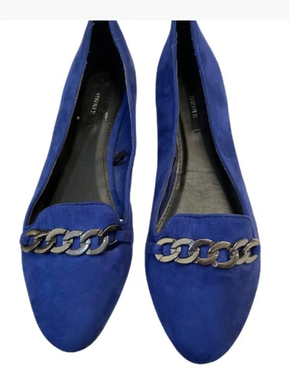 Forever 21 Ballerina Flats Cobalt Suede Size 8 NWOT